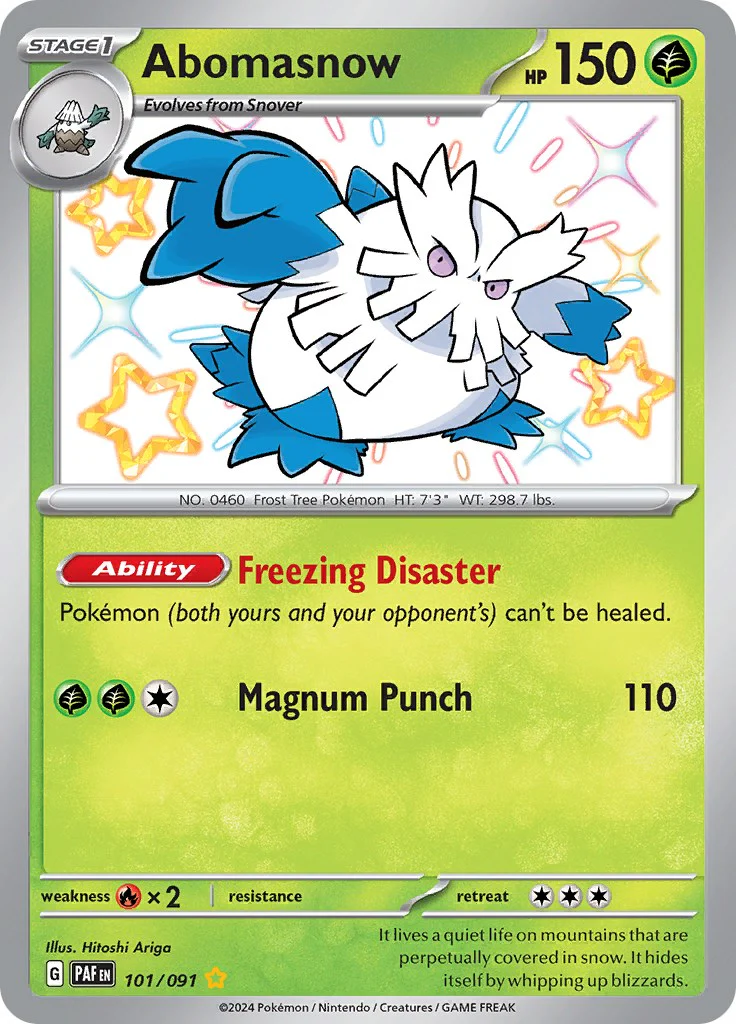 Abomasnow 101/091 - (SV: Paldean Fates) (Shiny Rare) Holofoil