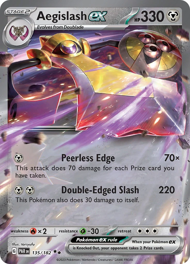 Aegislash ex 135/182 - (SV04: Paradox Rift) (Double Rare) Holofoil