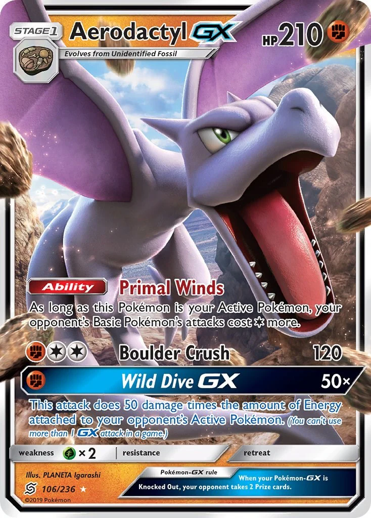 Aerodactyl GX - (SM - Unified Minds) (Ultra Rare)