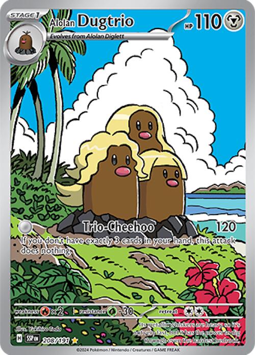Alolan Dugtrio - 208/191 - (SV08: Surging Sparks) (Illustration Rare)