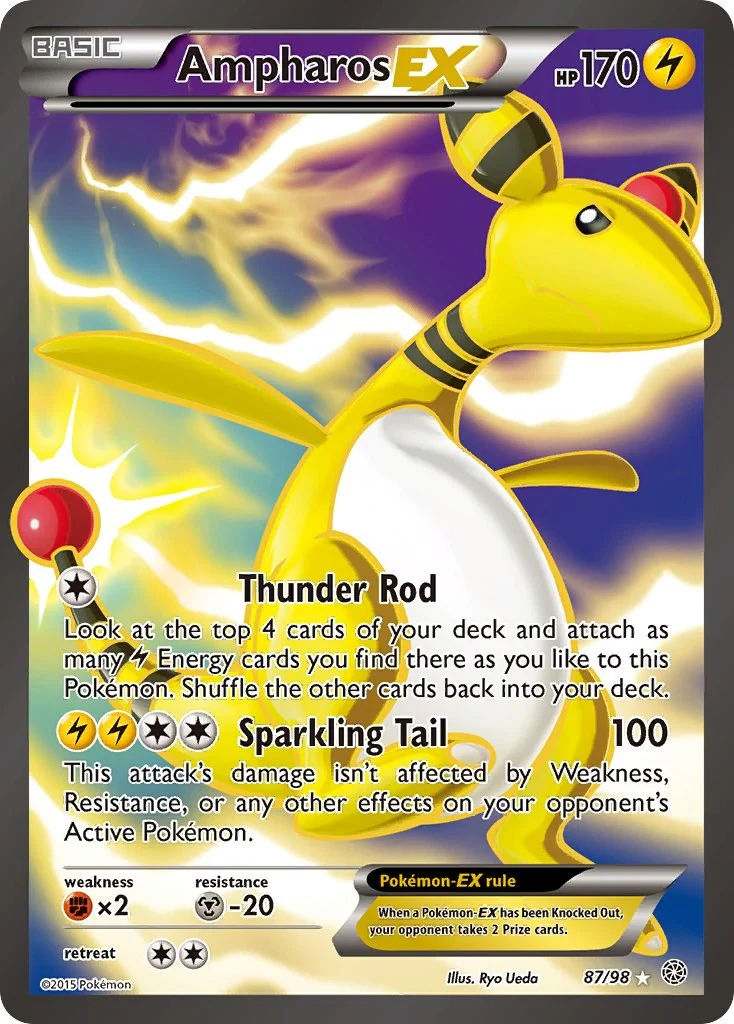 Ampharos EX (87 Full Art) 87/98 - (XY - Ancient Origins) (Ultra Rare) Holofoil