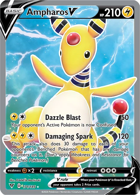 Ampharos V (Full Art) - (SWSH04: Vivid Voltage) (Ultra Rare)