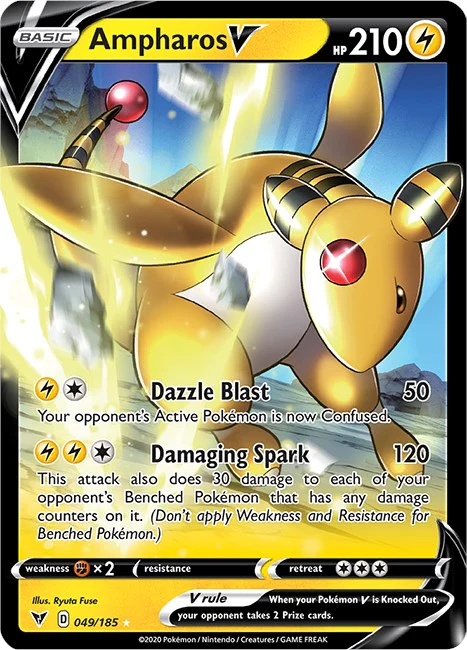 Ampharos V - (SWSH04: Vivid Voltage) (Ultra Rare)