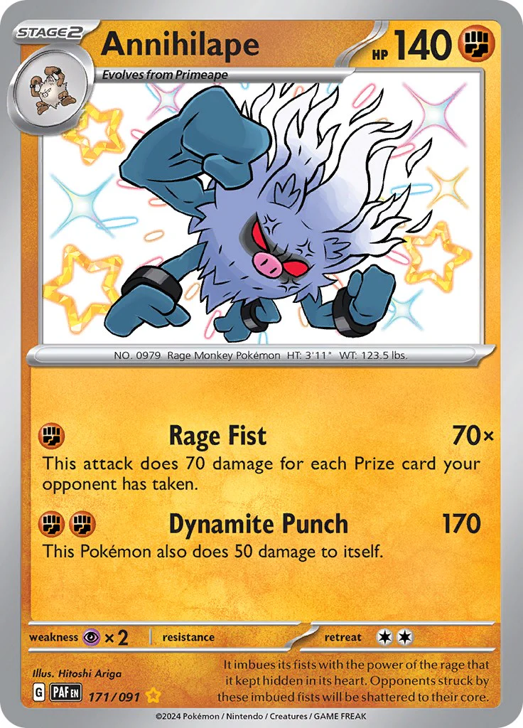 Annihilape - 171/091 - (SV: Paldean Fates) (Shiny Rare) Holofoil