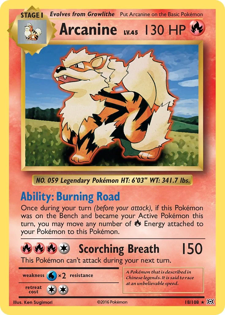 Arcanine 18/108 - (XY - Evolutions) (Rare) Normal