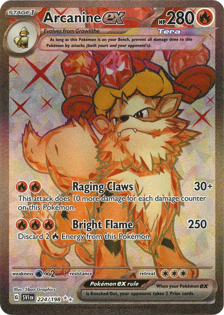 Arcanine ex - 224/198 - (SV01: Scarlet & Violet Base Set) (Ultra Rare) Holofoil