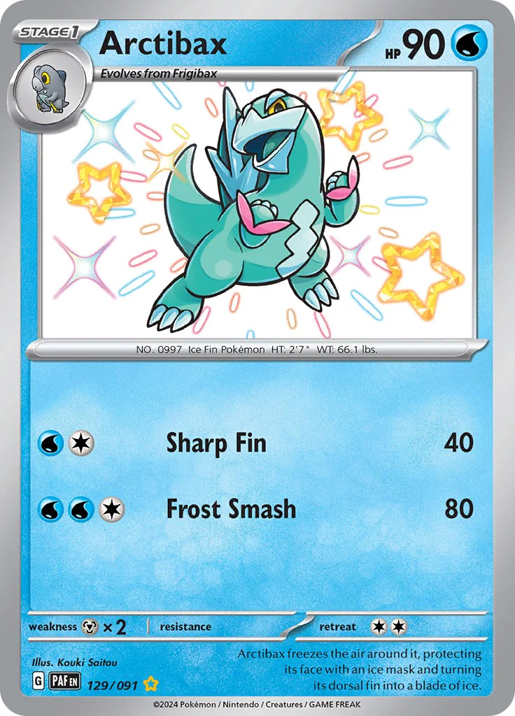 Arctibax 129/091 - (SV: Paldean Fates) (Shiny Rare) Holofoil
