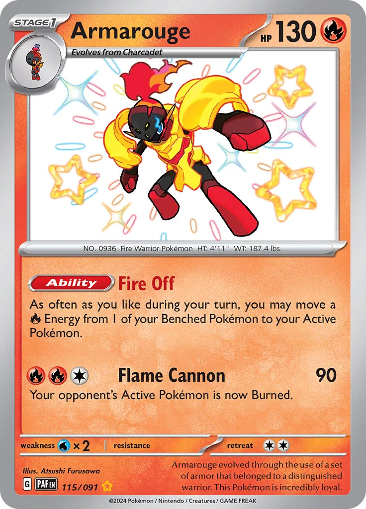Armarouge - 115/091 - (SV: Paldean Fates) (Shiny Rare) Holofoil