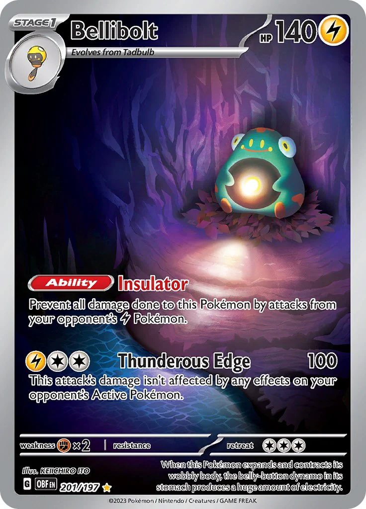 Bellibolt - 201/197 - (SV03: Obsidian Flames) (Illustration Rare)