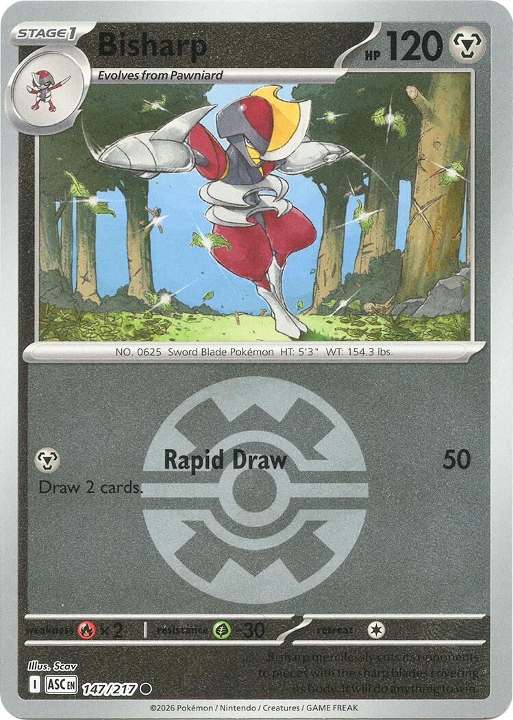Bisharp (Quick Ball) 147/217 - (ME: Ascended Heroes) (Common) (Reverse Holofoil)