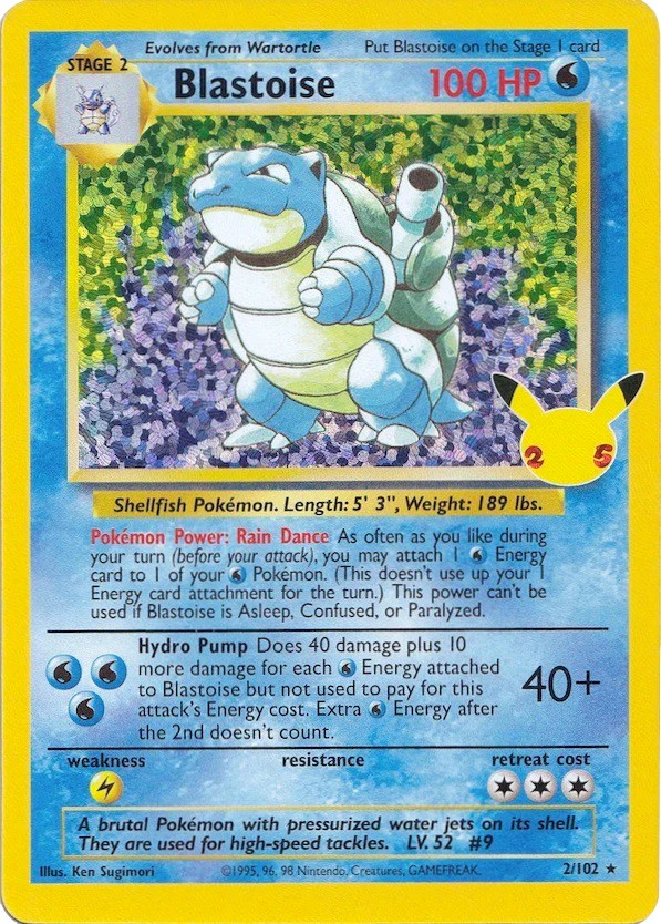 Blastoise 2/102 - (Celebrations: Classic Collection) (Classic Collection) Holofoil