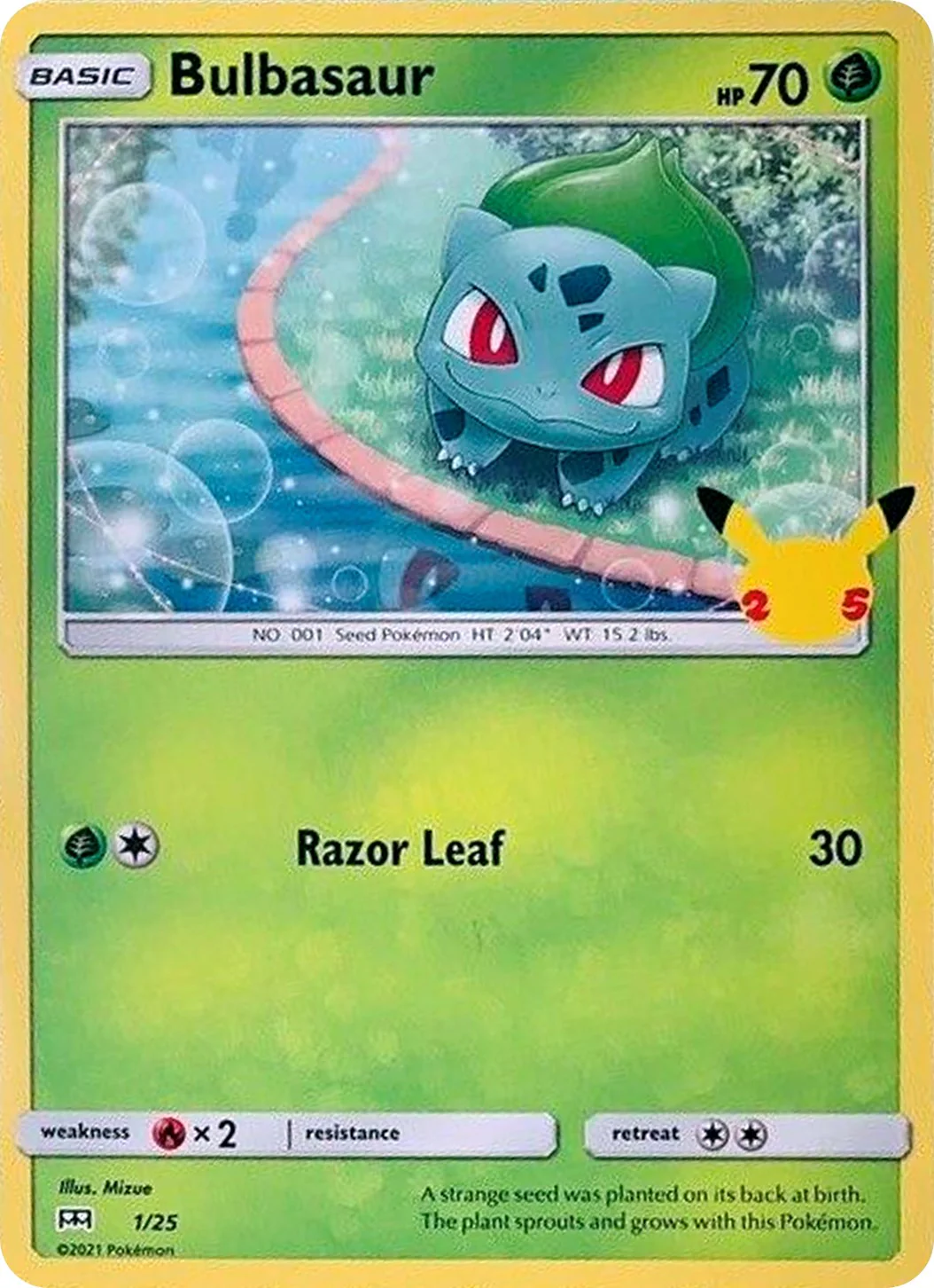 Bulbasaur - 1/25 001/025 - (McDonald's 25th Anniversary Promos) (Promo) Normal