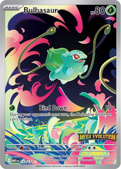 Bulbasaur - 133/132 (Mega Evolution Stamped) 133/132 - (Miscellaneous Cards & Products) (Illustration Rare) Holofoil