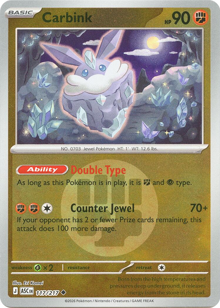 Carbink - 117/217 (Energy Symbol Pattern) 117/217 - (ME: Ascended Heroes) (Uncommon) (Reverse Holofoil)