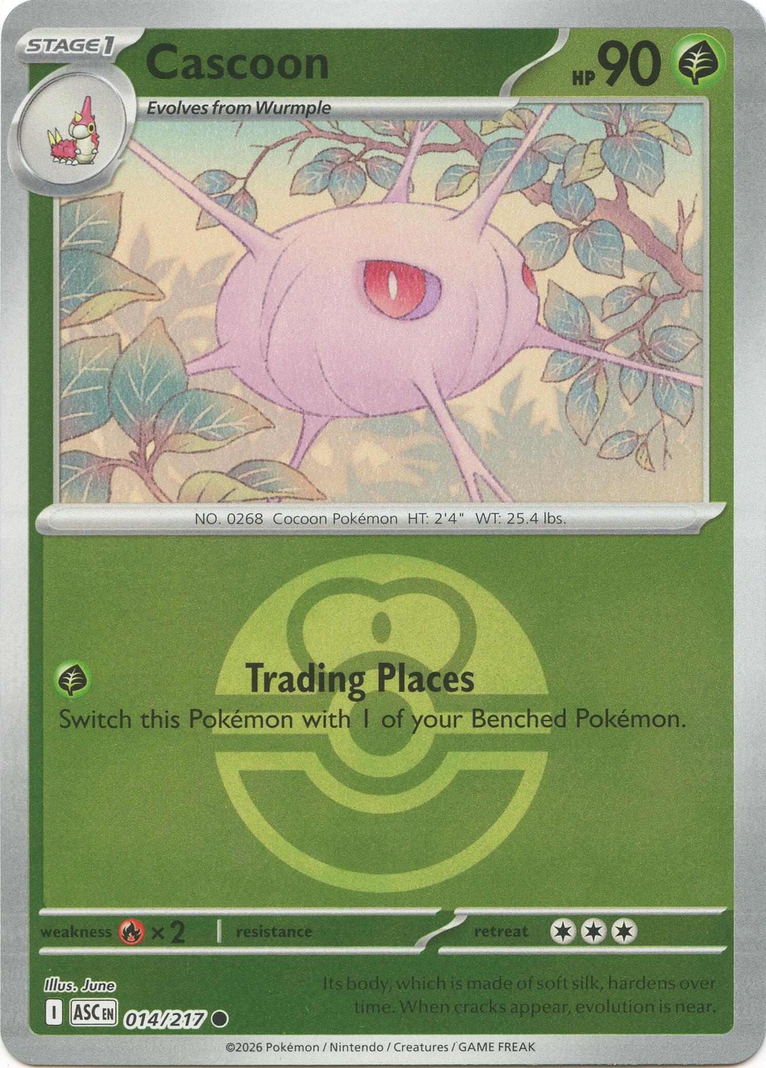Cascoon (Love Ball) 014/217 - (ME: Ascended Heroes) (Common) (Reverse Holofoil)