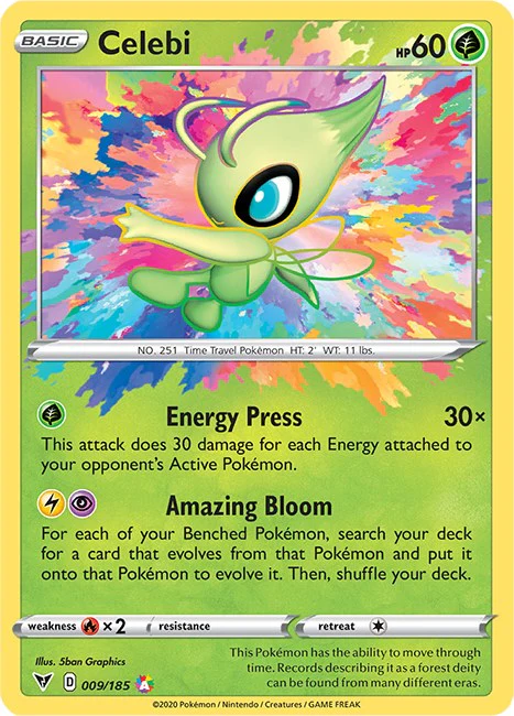 Celebi 009/185 - (SWSH04: Vivid Voltage) (Amazing Rare) Holofoil
