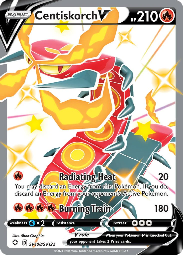 Centiskorch V SV108/SV122 - (Shining Fates: Shiny Vault) (Shiny Holo Rare) Holofoil