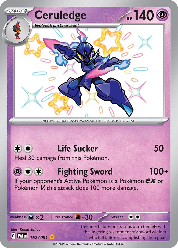 Ceruledge - 162/091 - (SV: Paldean Fates) (Shiny Rare) Holofoil