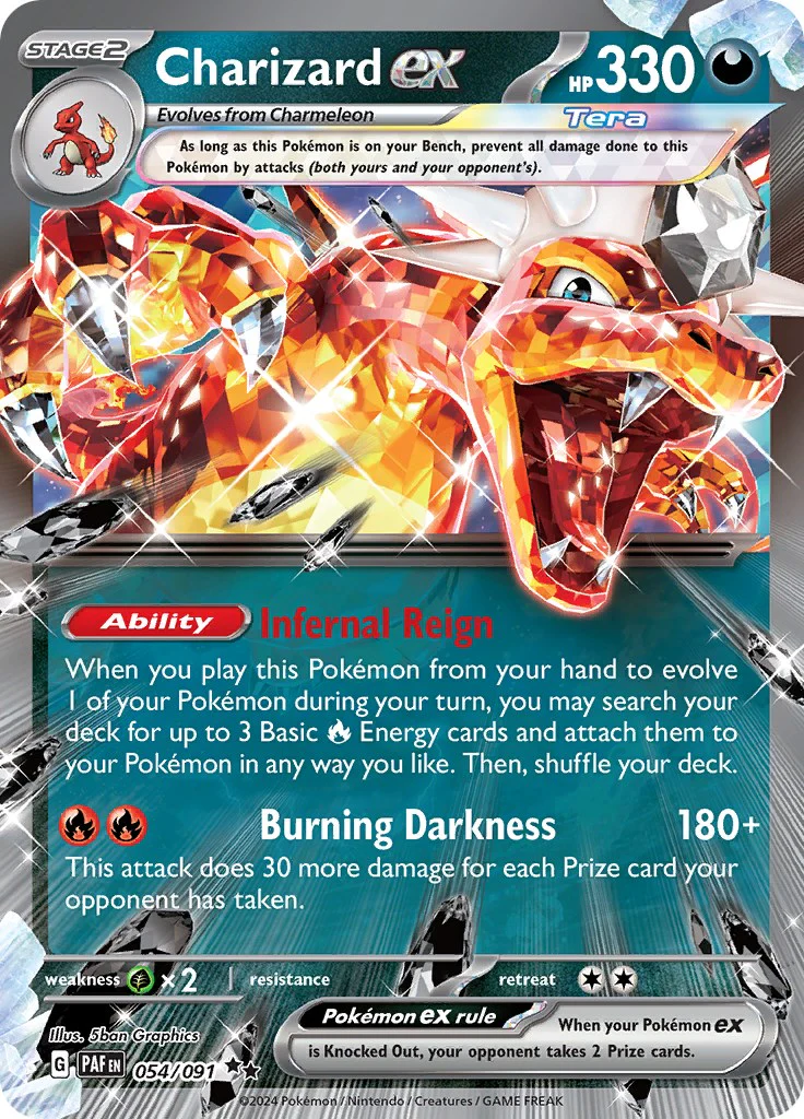 Charizard ex - 054/091 - (SV: Paldean Fates) (Double Rare) Holofoil