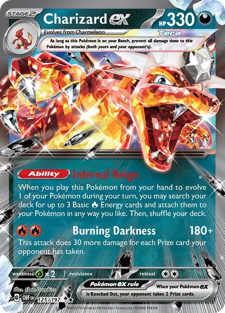Charizard ex - 125/197 - (SV03: Obsidian Flames) (Double Rare) Holofoil