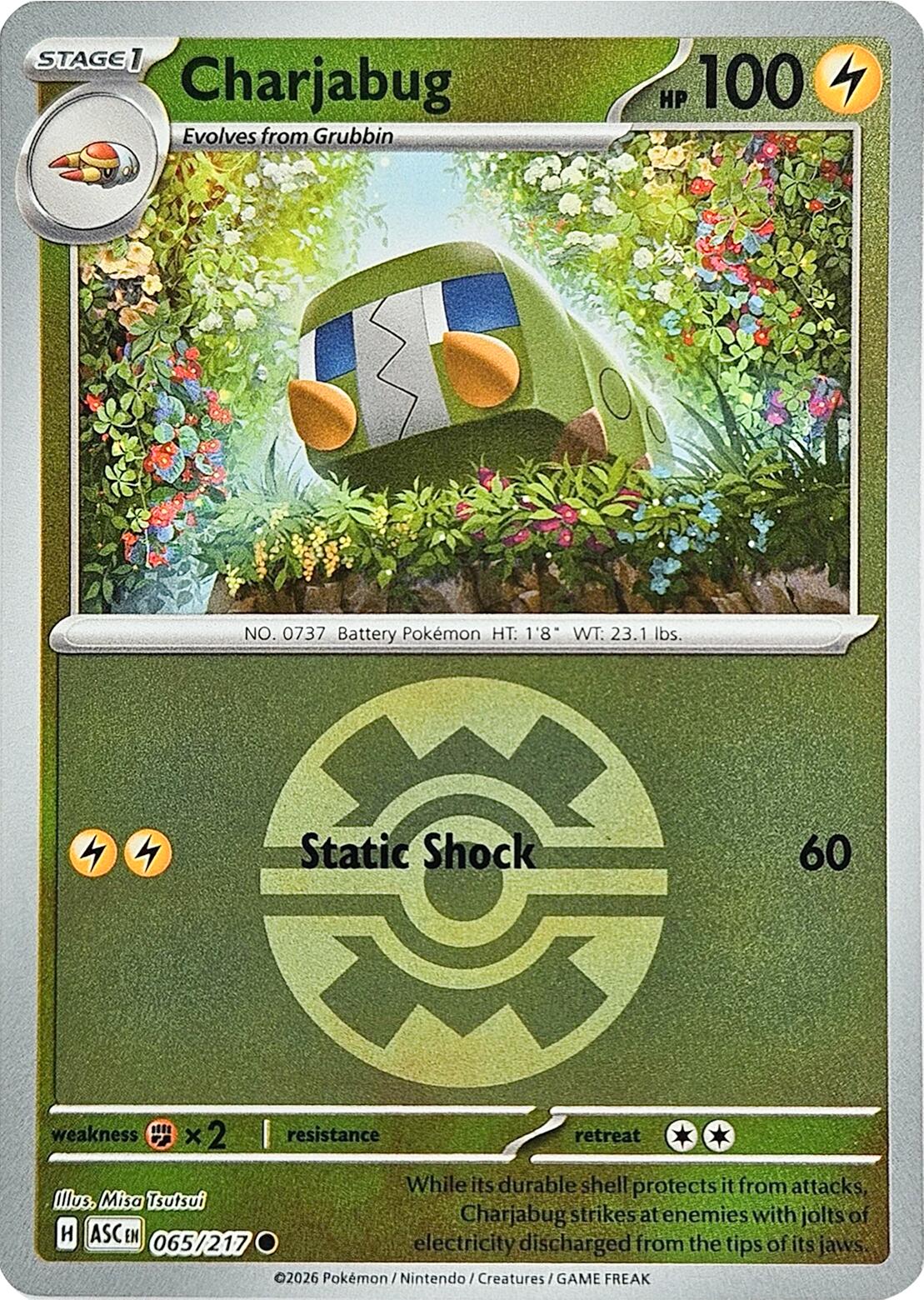 Charjabug (Quick Ball) 065/217 - (ME: Ascended Heroes) (Common) (Reverse Holofoil)