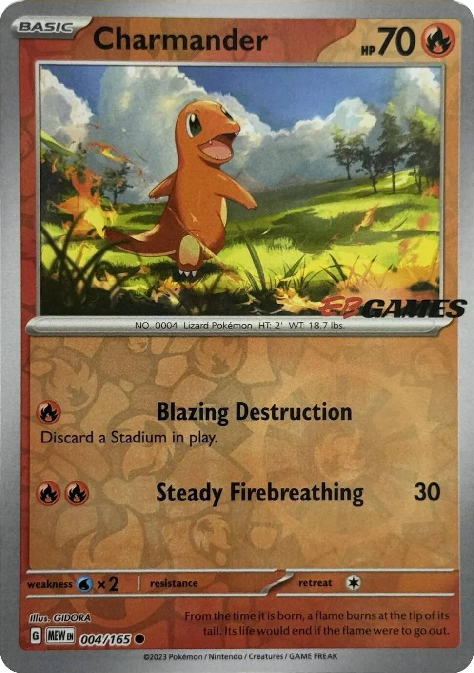 Charmander - 004/165 (EBGames Exclusive) 004/165 - (Miscellaneous Cards & Products) (Promo) (Reverse Holofoil)