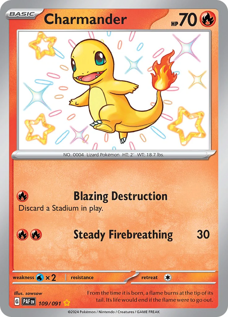 Charmander - 109/091 - (SV: Paldean Fates) (Shiny Rare) Holofoil