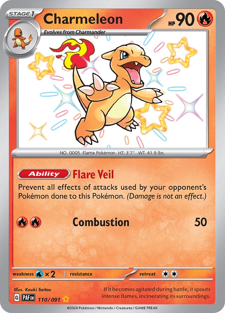 Charmeleon - 110/091 - (SV: Paldean Fates) (Shiny Rare) Holofoil
