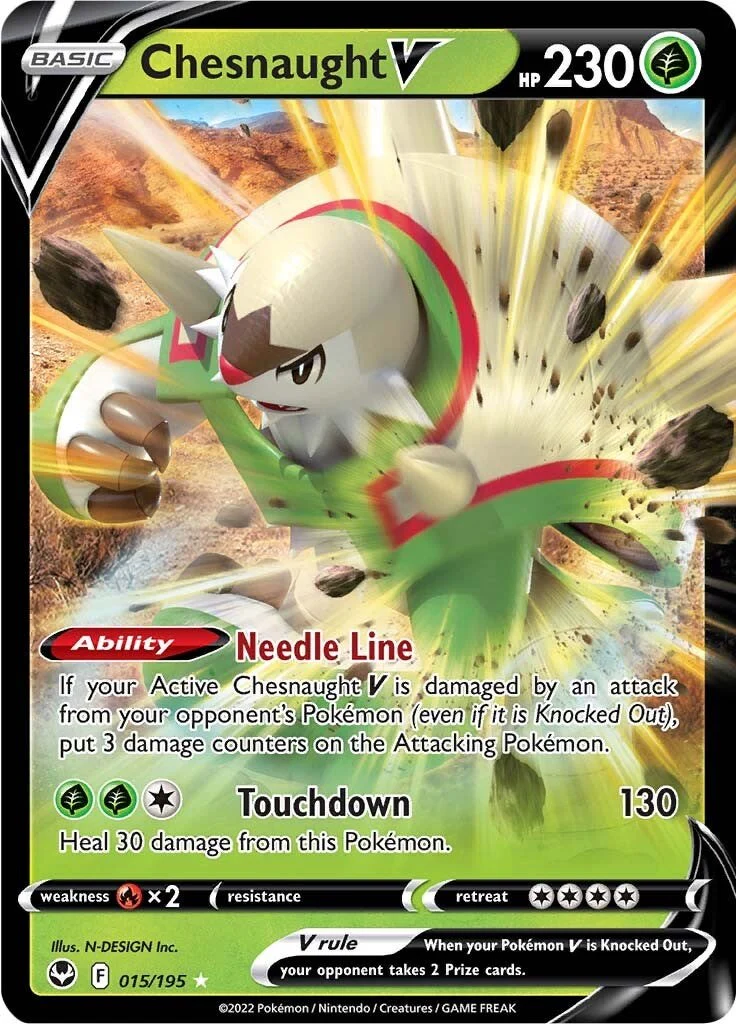 Chesnaught V 015/195 - (SWSH12: Silver Tempest) (Ultra Rare) Holofoil