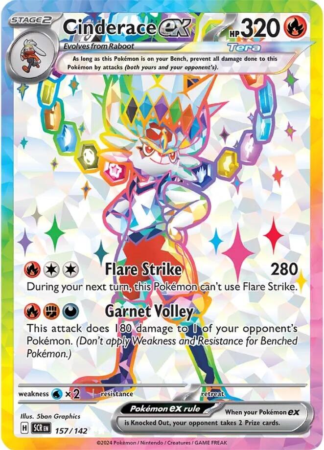 Cinderace ex - 157/142 - (SV07: Stellar Crown) (Ultra Rare) Holofoil