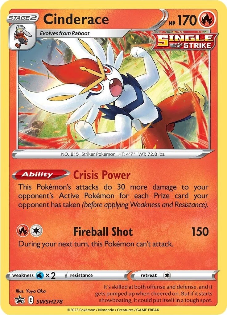 Cinderace - SWSH278 - (SWSH: Sword & Shield Promo Cards) (Promo) Holofoil