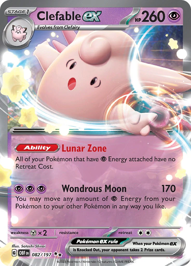Clefable ex 082/197 - (SV03: Obsidian Flames) (Double Rare) Holofoil