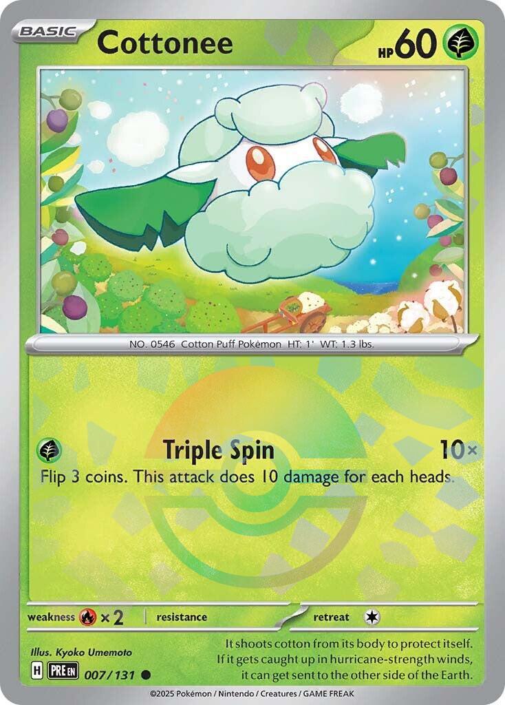 Cottonee (Poke Ball Pattern) 007/131 - (SV: Prismatic Evolutions) (Common) Holofoil