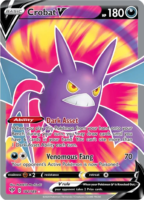 Crobat V (Full Art) - (SWSH03: Darkness Ablaze) (Ultra Rare)