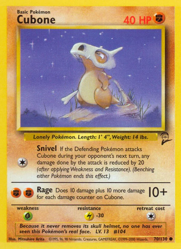 Cubone 070/130 - (Base Set 2) (Common) Normal
