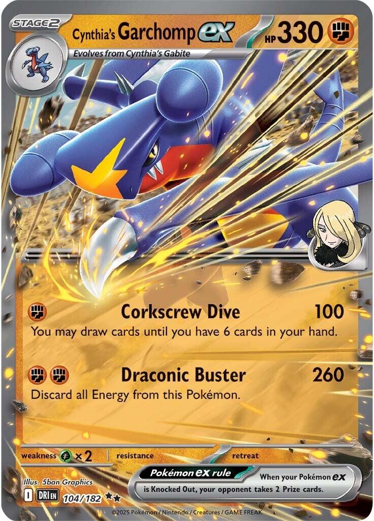 Cynthia's Garchomp ex - 104/182 - (SV10: Destined Rivals) (Double Rare)