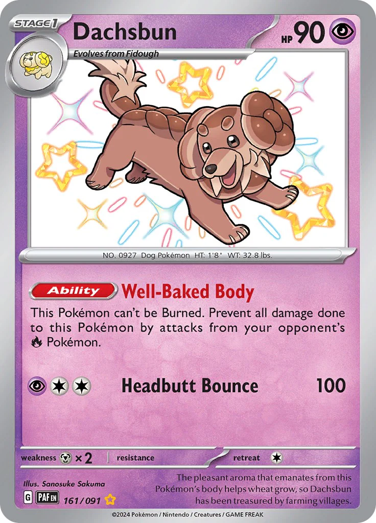 Dachsbun - 161/091 - (SV: Paldean Fates) (Shiny Rare) Holofoil