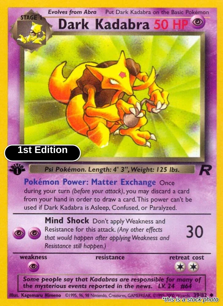 Dark Kadabra 39/82 - (Team Rocket) (Uncommon) 1st Edition