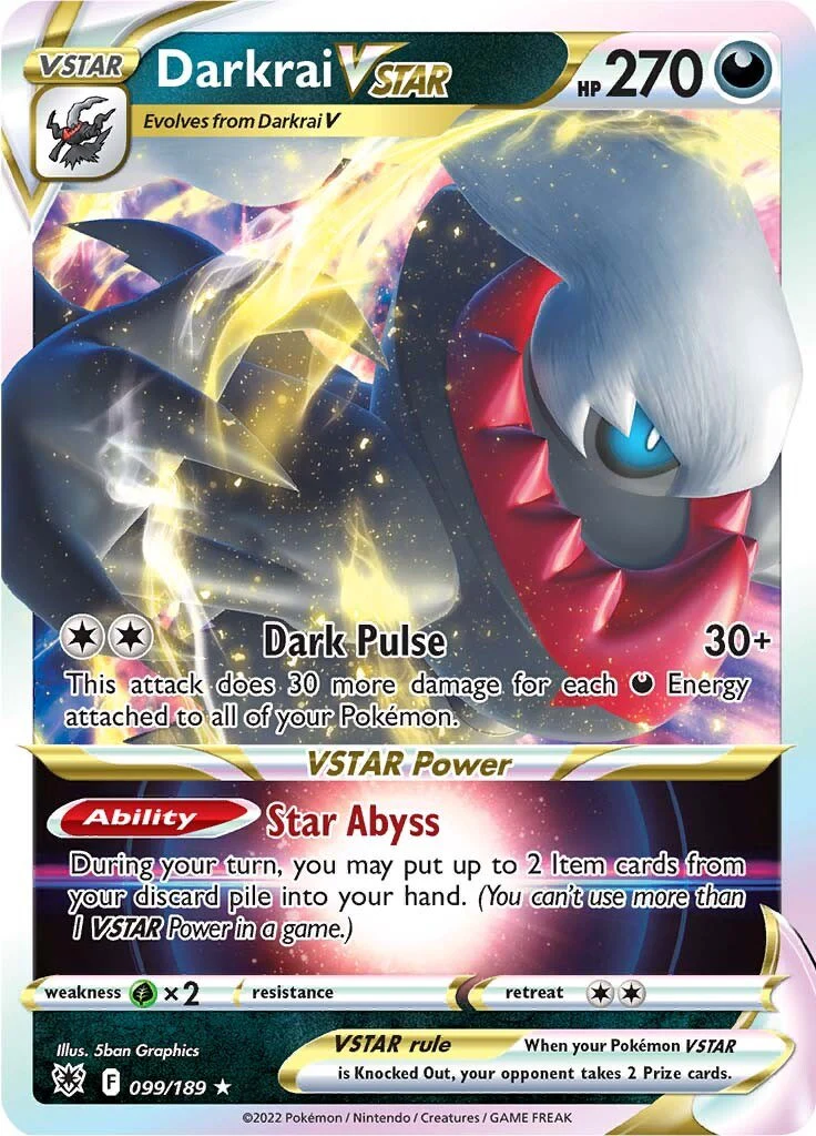 Darkrai VSTAR 099/189 - (SWSH10: Astral Radiance) (Ultra Rare) Holofoil