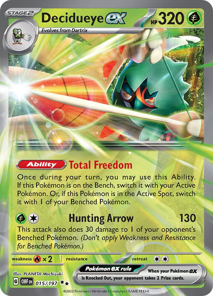 Decidueye ex 015/197 - (SV03: Obsidian Flames) (Double Rare) Holofoil