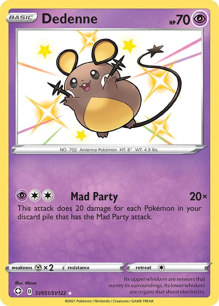 Dedenne - SV051/SV122 - (Shining Fates: Shiny Vault) (Shiny Holo Rare)