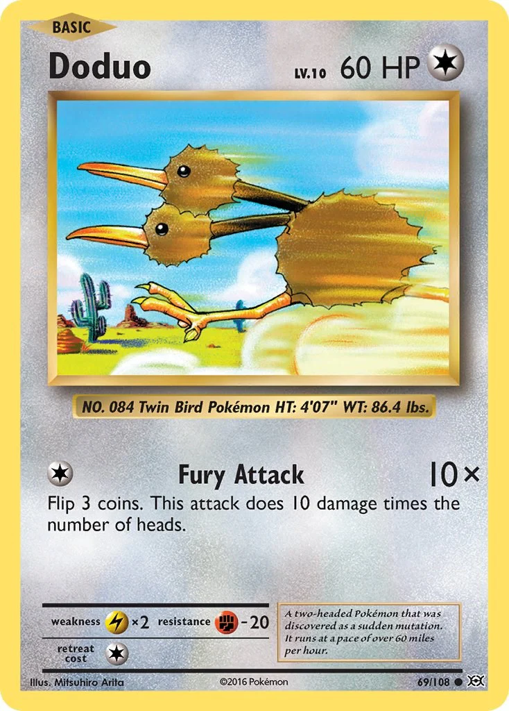 Doduo 69/108 - (XY - Evolutions) (Common) (Reverse Holofoil)