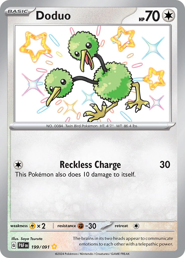 Doduo 199/091 - (SV: Paldean Fates) (Shiny Rare) Holofoil