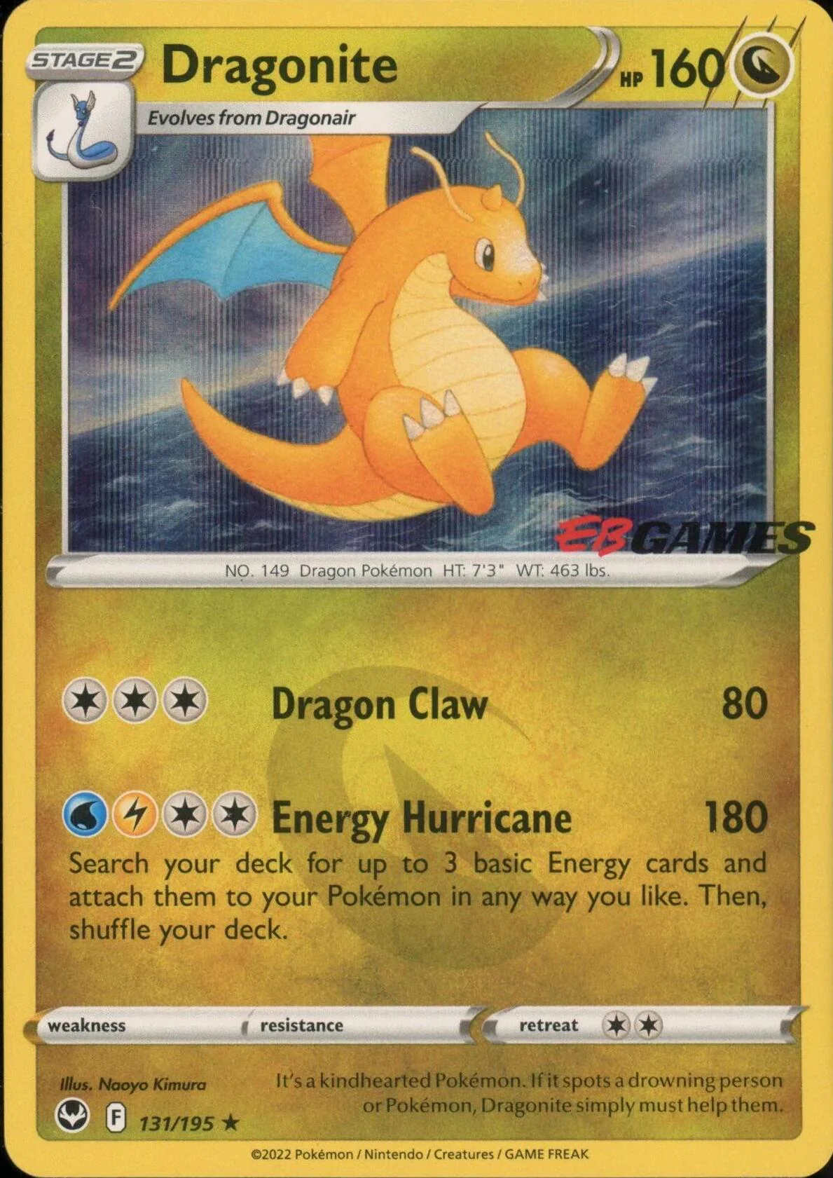 Dragonite - 131/195 (EB Games Exclusive) 131/195 - (Miscellaneous Cards & Products) (Promo) Holofoil