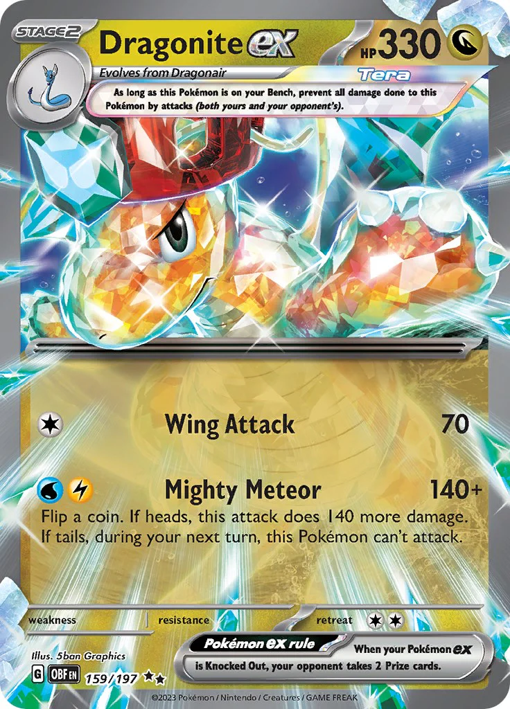 Dragonite ex 159/197 - (SV03: Obsidian Flames) (Double Rare) Holofoil
