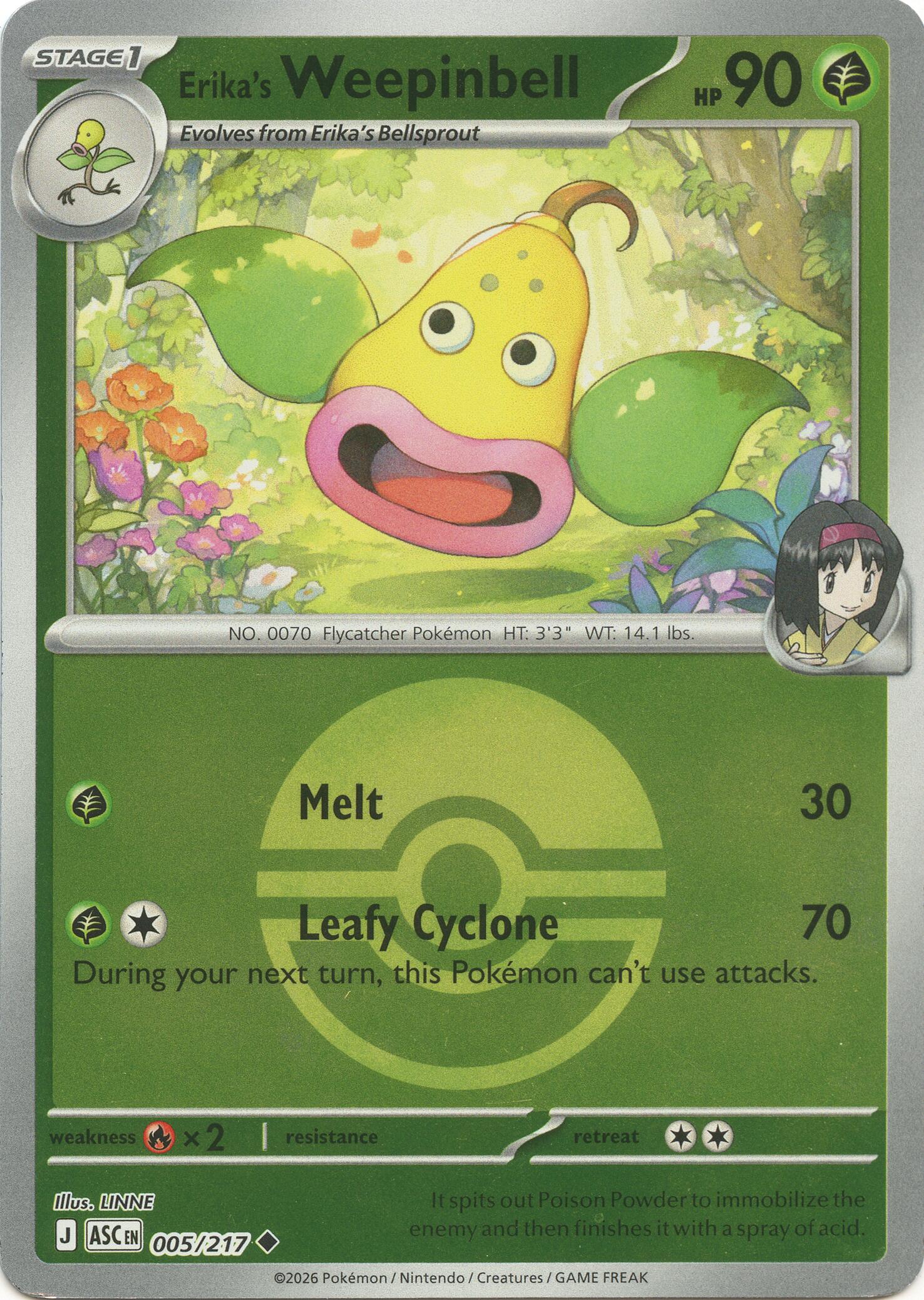 Erika's Weepinbell (Poke Ball) - (ME: Ascended Heroes) (Uncommon)