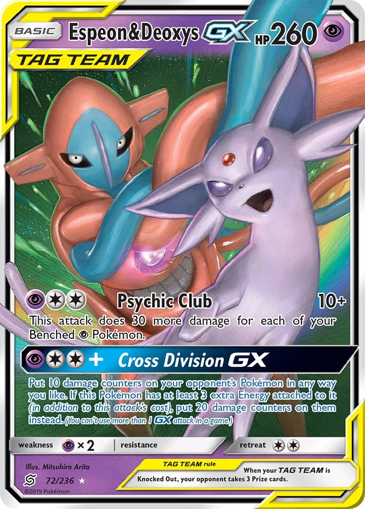 Espeon & Deoxys GX - 72/236 - (SM - Unified Minds) (Ultra Rare)