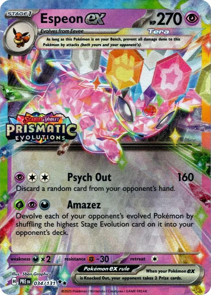 Espeon ex - 034/131 (Prismatic Evolutions Stamp) - (Miscellaneous Cards & Products) (Promo)