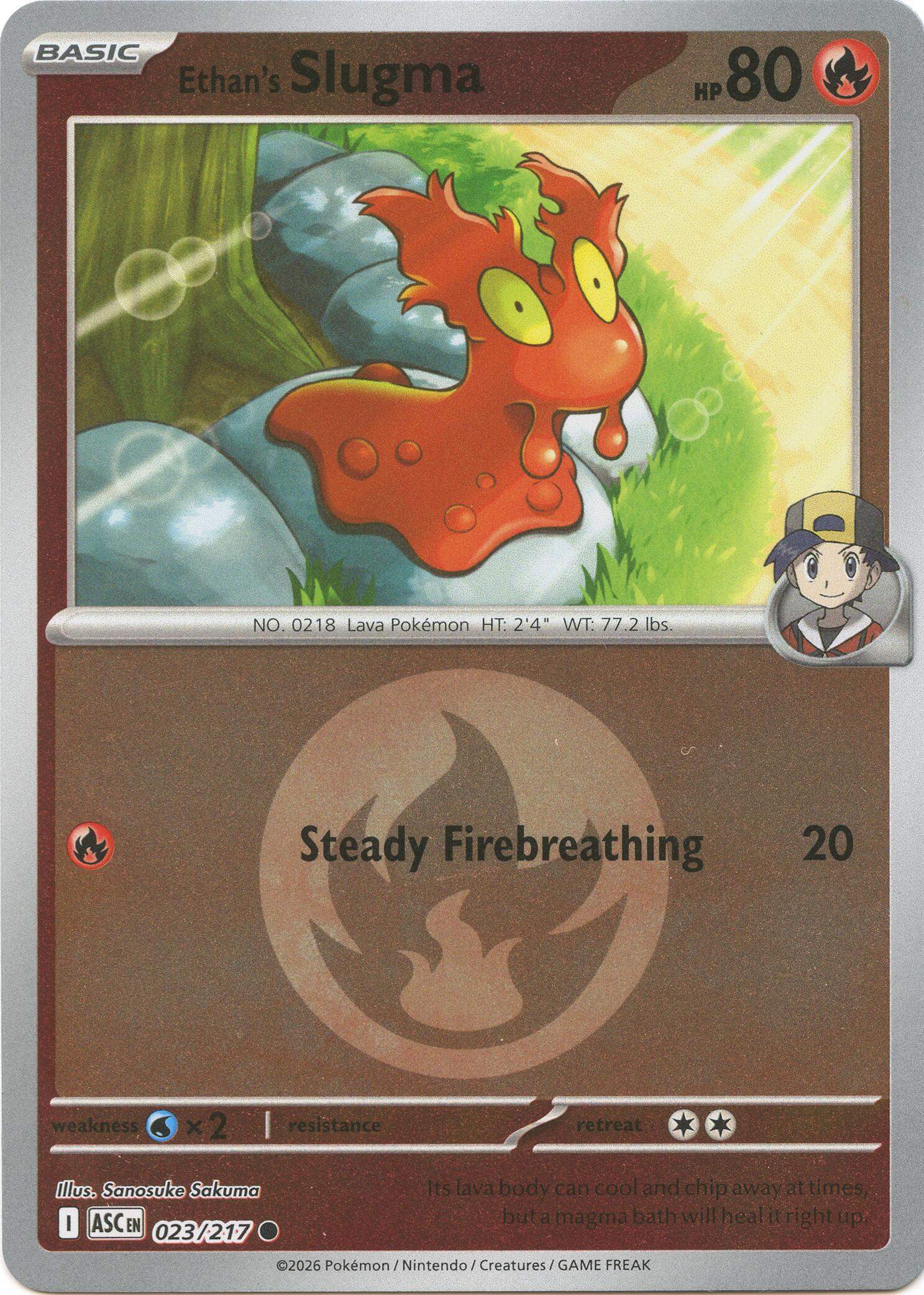 Ethan's Slugma (Energy Symbol Pattern) 023/217 - (ME: Ascended Heroes) (Common) (Reverse Holofoil)