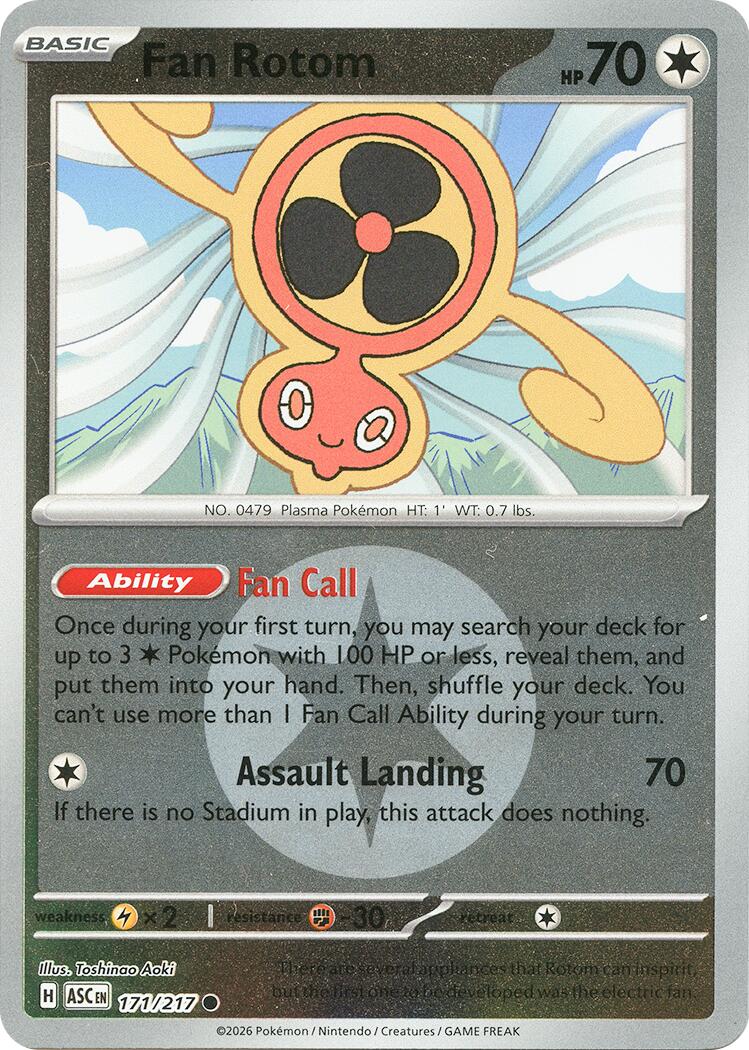 Fan Rotom - 171/217 (Energy Symbol Pattern) 171/217 - (ME: Ascended Heroes) (Common) (Reverse Holofoil)